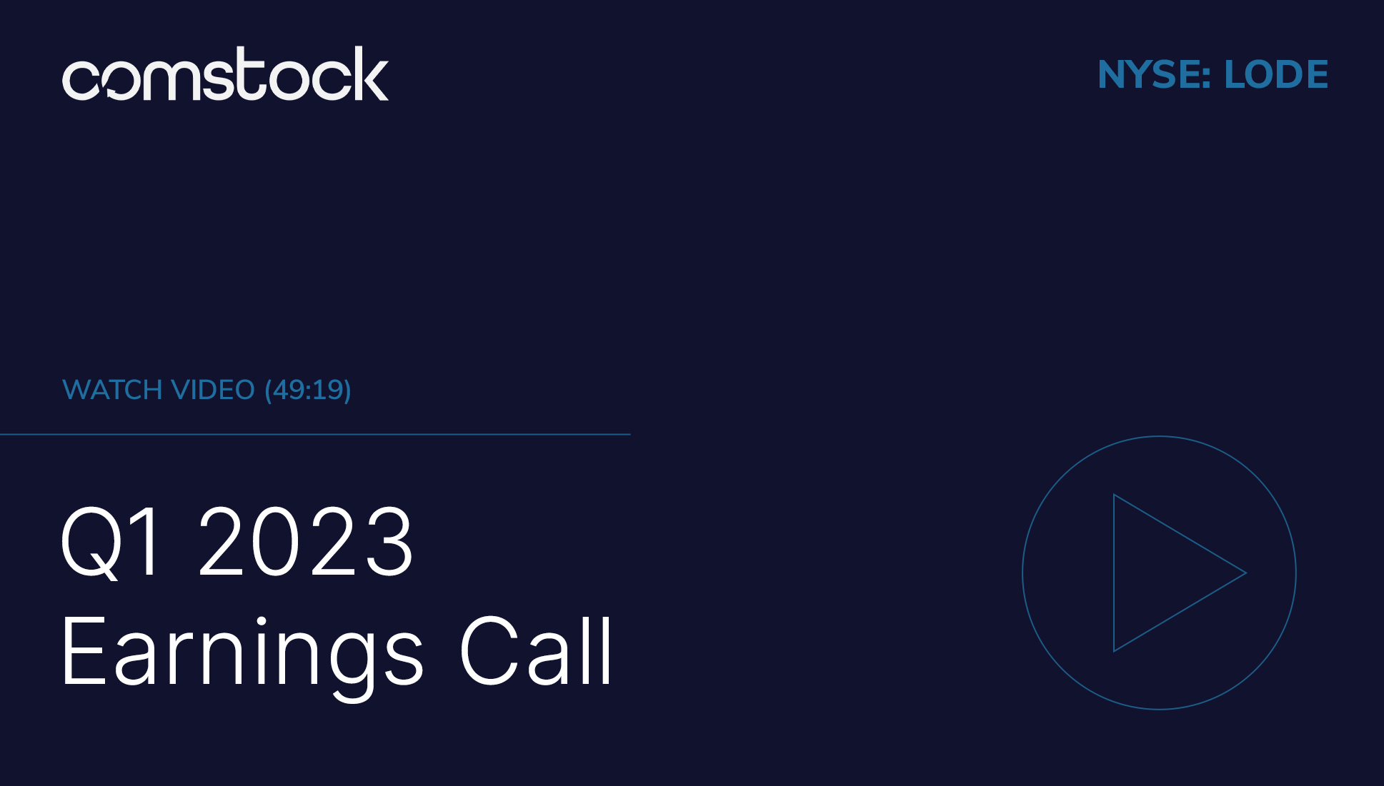 Comstock Q1 2023 Earnings Call Comstock Inc.